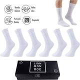 Lion Monroe Saf Bambu 4 Mevsim Erkek Soket Uzun Düz Beyaz Çorap Dikişsiz Premium Hediye Kutulu 6'lı Prime Bamboo Serisi L5952AZNB - 43 - 46