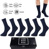 Lion Monroe Saf Bambu 4 Mevsim Erkek Soket Uzun Düz Lacivert Çorap Dikişsiz Premium Hediye Kutulu 6'lı Prime Bamboo Serisi L5952AZNB - 35 - 37