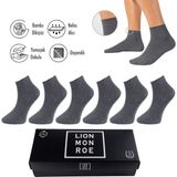 Lion Monroe Saf Bambu Erkek Lastiksiz Gri Melanj Soket Dikişsiz Premium Çorap 6'lı Paket / Iz Bırakmaz / Sıkmayan / Diyabetik Çorap - 41