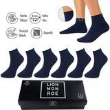 Lion Monroe Saf Bambu Erkek Lastiksiz Lacivert Soket Dikişsiz Premium Çorap 6'lı Paket / Iz Bırakmaz / Sıkmayan / Diyabetik Çorap - Standart