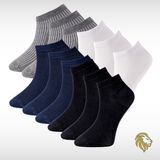 Lion Monroe Saf Bambu Erkek Patik Düz Kısa Asorti Çorap Dikişsiz Premium Kutulu 12'li L5952AZNP SoftAura - Çok Renkli - Standart