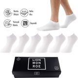 Lion Monroe Saf Bambu Erkek Patik Düz Kısa Beyaz Çorap Dikişsiz Premium Kutulu 6'lı L5952AZNP SoftAura - Standart