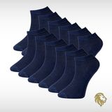 Lion Monroe Saf Bambu Erkek Patik Düz Kısa Lacivert Çorap Dikişsiz Premium Kutulu 12'li L5952AZNP SoftAura - Standart