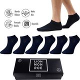 Lion Monroe Saf Bambu Erkek Patik Düz Kısa Lacivert Çorap Dikişsiz Premium Kutulu 6'lı L5952AZNP SoftAura - Standart