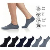 Lion Monroe Saf Bambu Erkek Sneaker Siyah-Lacivert-Füme Çorap Dikişsiz Görünmez Bilekte Spor Çorap Premium 6'lı Paket L5952AZNB Softaura - 36 - 40 - Siyah - Lacivert - Füme