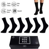 Lion Monroe Saf Bambu Erkek Soket Uzun Düz Siyah Çorap Dikişsiz Premium Kutulu 6'lı L5952AZNB SoftAura - 39 - 42