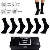 Lion Monroe Saf Bambu Erkek Soket Uzun Düz Siyah Çorap Dikişsiz Premium Kutulu 6'lı L5952AZNB Softaura - 43 - 45