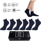Lion Monroe Saf Bambu Erkek Yarım Konç Düz Lacivert Çorap Dikişsiz Premium Kutulu 6'lı L5952AZNP Softaura - Standart