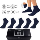 Lion Monroe Saf Bambu Erkek Yazlık Lastiksiz Soket Dikişsiz Premium Çorap 6'lı Paket / Iz Bırakmaz / Sıkmayan / Diyabetik Çorap - 40 - 45 - Lacivert