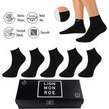 Lion Monroe Saf Bambu Erkek Yazlık Lastiksiz Soket Dikişsiz Premium Çorap 6'lı Paket / Iz Bırakmaz / Sıkmayan / Diyabetik Çorap - 40 - 45 - Siyah
