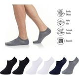 Lion Monroe Saf Bambu Kadın Sneaker Siyah - Beyaz - Lacivert - Gri Melanj Çorap Dikişsiz Görünmez Bilekte Spor Çorap Premium 6'lı L5952AZNB Softaura - 41 - 46
