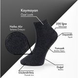 Lion Monroe Saf Bambu Kadın Yarım Konç Düz Antrasit Çorap Dikişsiz Premium Kutulu 6'lı L5952AZNP Softaura - 36