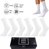 Lion Monroe Saf Pamkulu 4 Mevsim Erkek Soket Uzun Düz Tenis Çorap Dikişsiz Premium Hediye Kutulu 6'lı Prime Cotton Serisi F3180GXNS - 35 - 37 - Beyaz