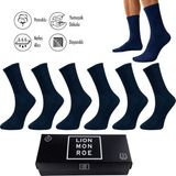 Lion Monroe Saf Pamuklu Erkek Tenis Uzun Düz Lacivert Soket Çorap Dikişsiz Basic Penye Premium Hediye Kutulu 6'lı Prime Cotton Serisi L5952BZNS - 37