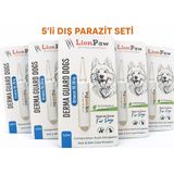 Lion Paw 10-20 kg Köpek Dış Parazit Ense Deri Damlası Pire Bit Kene Deri Bakımı Için Bitkisel Damla 5x2 ml - Mavi