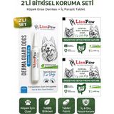 Lion Paw 10-20 kg Köpek Dış Parazit Ense Deri Damlası Pire Bit Kene Iç Parazit Tableti Bitkisel 1 Damla 2 Tablet - Mavi