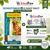 Lion Paw 2'li Set 10-20 kg Köpekler Için Bitkisel Iç Tablet Dış Ense Bitkisel Damla Seti - 1 Damla 2 Tablet - Mavi