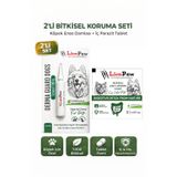 LİON PAW 2'li Set Köpek 1-10 Kg İç Dış Anti Parazit Bitkisel 1 Ense Damla Ve 1 Tablet Seti