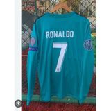 Lion Spor Real Madrid 2017/18 Sezonu Ronaldo Deplasman Forması (Turkuaz) Uzun Kollu - XL