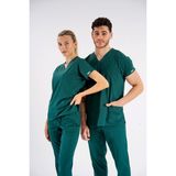 Lion Üniforma Avcı Yeşili Dr. Greys Modeli Likralı Hemşire Forması Yarasa Kol Doktor Scrubs Hastane Takımı