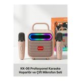 lionalin KK-06 Kablosuz Taşınabilir Karaoke Hoparlör ve Mikrofon Seti - RGB Aydınlatmalı