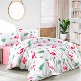 Lionas 120 X 200 Yatak İçin Çarşafı Lastikli Pamuklu Nevresim Takımı Pembe