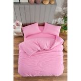Lionas Çarşafı Lastikli Tek Kişilik Düz Renk Nevresim Takımı Pembe
