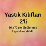 Lionas Desenli Pamuklu Kalpli Desen Yastık Kılıfı 2 Adet 50 X 70 Cm Lila