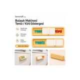 LionCraftCo Bulaşık Makinesi Temiz / Kirli Göstergesi Mıknatıslı Kaydırmalı İşaretleyici Magnet Sarı-Beyaz