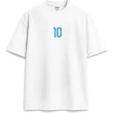 Lionel Messi Arjantin Özel Tasarım Baskılı Yazılı Relaxed Fit Unisex Beyaz Tişört - Siyah - XL
