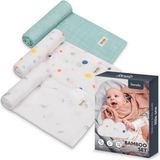 Lionelo Bambu Battaniye Seti Çok Amaçlı Muslin, %100 Doğal, Antibakteriyel