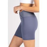 Lioness Activewear Gri Toparlayıcı Kruvaze Bel Detaylı Bisikletçi Şortu Kısa Spor Tayt