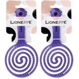 Lionesse 3 Boyutlu Saç Fırçası Mor 2li paket