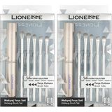Lıonesse Silver Makyaj Fırça Seti 5142 (2 Paketi) - Kestane Akaju - Option-1