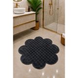 Lionhome Bubble Papatya Modeli Renk Antrasit Yumuşak Peluş Kaymaz Taban yıkanabilir Dekoratif Salon Oturma Odası Banyo Paspası Halısı