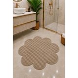 Lionhome Bubble Papatya Modeli Renk Bej Yumuşak Peluş Kaymaz Taban yıkanabilir Dekoratif Salon Oturma Odası Banyo Paspası Halısı