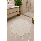 Lionhome Bubble Papatya Modeli Renk Krem Yumuşak Peluş Kaymaz Taban yıkanabilir Dekoratif Salon Oturma Odası Banyo Paspası Halısı