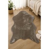 Lionhome Lh Düz Ayı Postu Renk Vizon Comfort Kaymaz Taban Peluş Post Halı Yıkanabilir