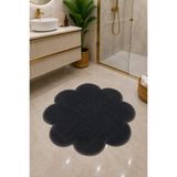 Lionhome Papatya Modeli Renk Antrasit Yumuşak Peluş Kaymaz Taban yıkanabilir Dekoratif Salon Oturma Odası Banyo Paspası Halısı