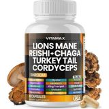 Lions Mane Reıshı + Chaga Turkey Tail Cordyceps 60 Kapsül - Aromasız