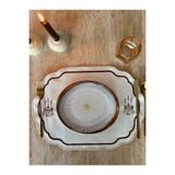 LİONYA DESİGN 2 Adet Şamdan Nakışlı Premium Duck Kumaş Amerikan Servisi (43x30 cm)