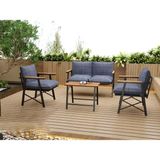 Lioon Art Bella Balkon Cafe Bahçe Takımı Metal Koltuk Takımı Bahçe Mobilyası Çay Seti 2+1+1+Sehpa