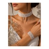 Liora De Mar Dantel Choker Kolye & Bileklik Seti – Zarif Kadın Aksesuar, Vintage & Bohem Şık Boyunluk Takı