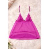 Liora De Mar Dantel Detaylı Şifon Babydoll Gecelik - Pembe