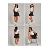 Liora Moda Siyah Pileli Mini Etek