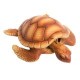Lipco Woodgrain Görünümlü Deniz Kaplumbağası Bobble Figürü, 15 cm Uzunluk, Polyresin, Ev Dekor Aksesuarları