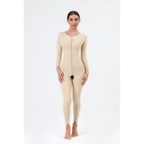 Lipoteks Kollu Tam Vücut Liposuction Korsesi - Bej - Ten - XL