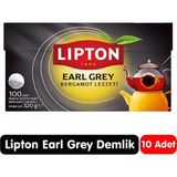 Lipton Earl Grey Bergamot Aromalı Demlik Poşet Çay 100 Adet 10 Paket