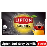 Lipton Earl Grey Bergamot Aromalı Demlik Poşet Çay 100 Adet 6 Paket