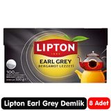 Lipton Earl Grey Bergamot Aromalı Demlik Poşet Çay 100 Adet 8 Paket